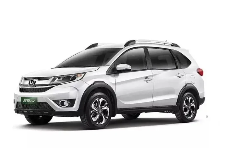 KK Car Rental offers white Honda BR-V auto compact SUV with family-friendly design and versatile seating