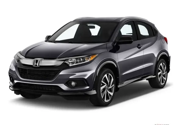 KK Car Rental offers grey Honda HR-V auto compact SUV with sleek design and versatile interior space