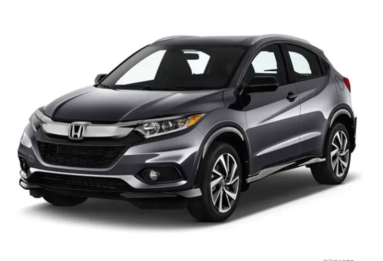KK Car Rental offers grey Honda HR-V auto compact SUV with sleek design and versatile interior space