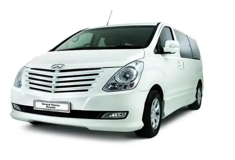 KK Car Rental offers white Hyundai Starex 2.5 turbo auto multi-purpose vehicle with elegant styling