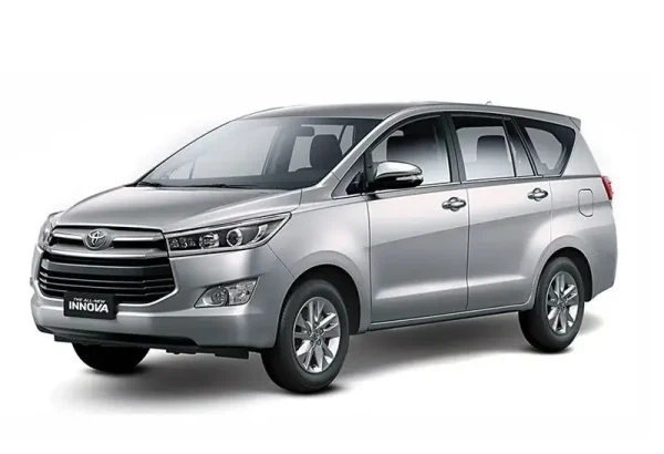 Silver Toyota Innova 2.0 automatic 2019 MPV with modern styling and spacious seating at KK Car Rental