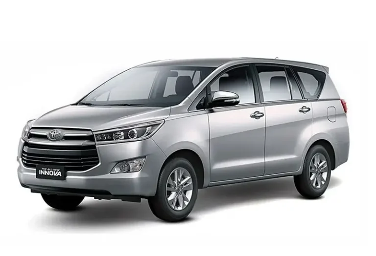 Silver Toyota Innova 2.0 automatic 2019 MPV with modern styling and spacious seating at KK Car Rental