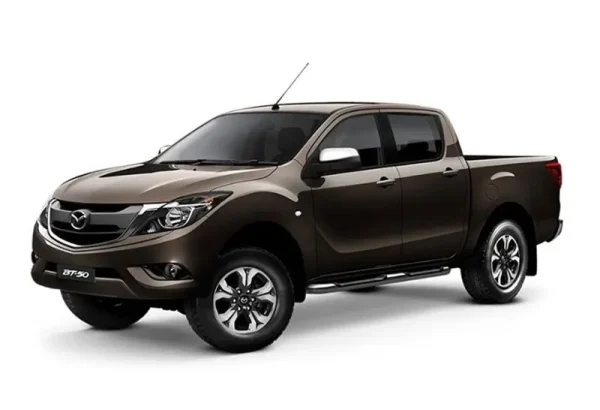 KK Car Rental offers bronze Mazda BT-50 4x4 auto double cab pickup with rugged capability and sleek design