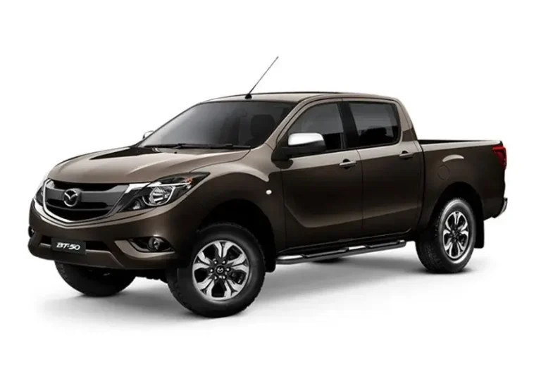 KK Car Rental offers bronze Mazda BT-50 4x4 auto double cab pickup with rugged capability and sleek design