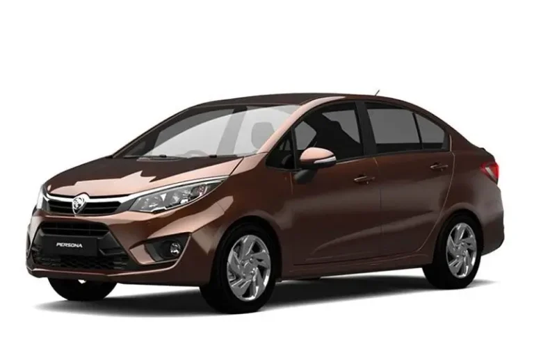 KK Car Rental offers brown Proton Persona 1.6 auto four-door sedan with sleek design and fuel efficiency